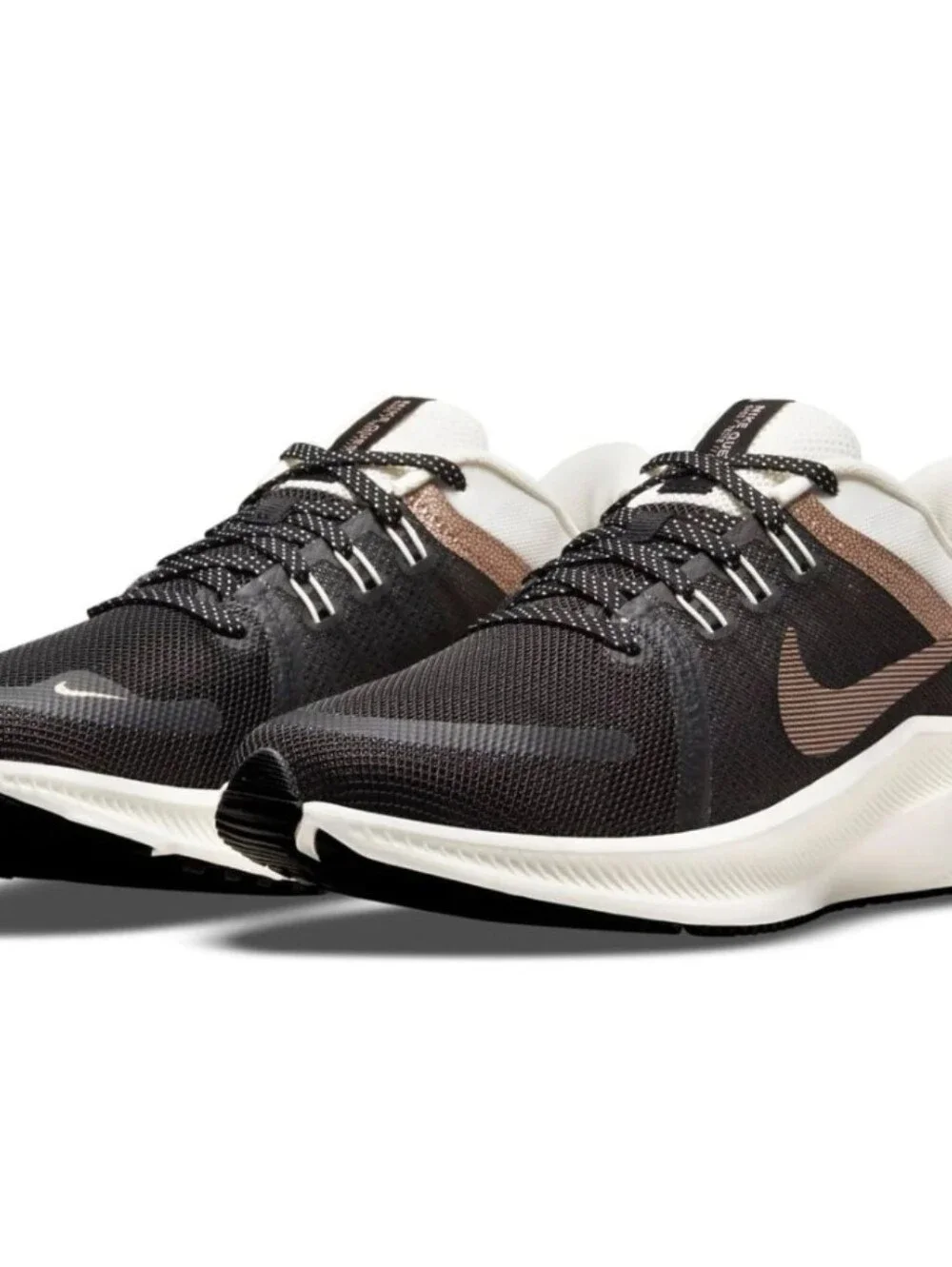 Sz7 Women Nike Quest 4 Premium Running Shoes Black Metallic Copper Coin Sneakers